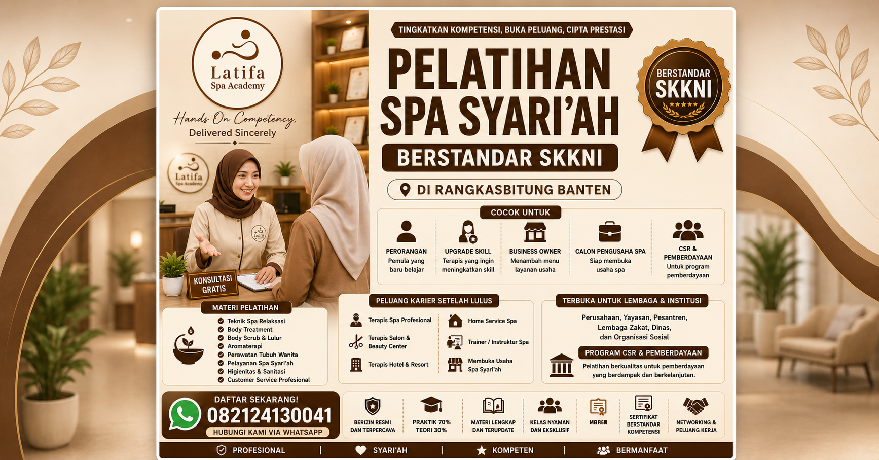 Pelatihan Spa Syari'ah Berstandar SKKNI di Rangkasbitung Banten 082124130041